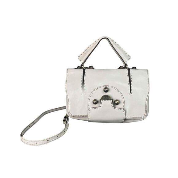 Fendi-Cream-_-Brown-Patent-  Cream Fendi F3 Secret Code Handbag